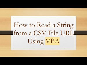 How to Read a String from a CSV File URL Using VBA