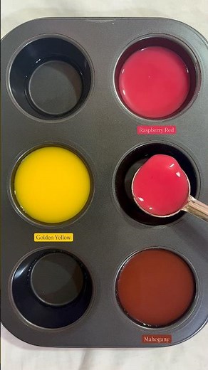 Guess the Color | Mahogany + raspberry red + golden yellow #colormixing #amazing