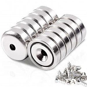 12Pcs Super Strong Neodymium Magnet with Holes, Ring Rare Earth Magnets Heavy Duty,Small Round Base Cup Countersunk Magnets Strong for Kitchen Craft Wood DIY Holding Tools Hanging (16x5 Hole 3.5mm)