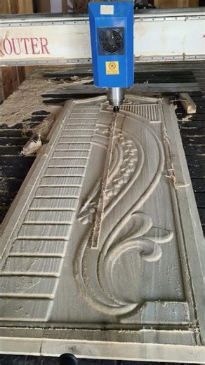 CNC Router machine 3D door design cutting #viral #wooddesigner #wood