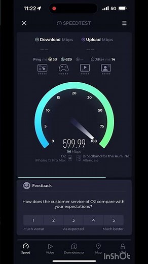 Virgin Media O2 5G NSA speedtest