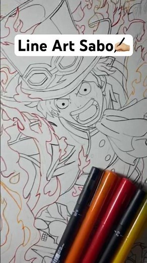 Line Art [Sabo] - ONE PIECE #shorts #drawing #fyp #onepiece #shortvideo
