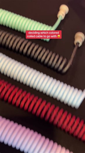 which color couled cable for your keyboard would match your gaming setup 🤔? #keebtok #coiledcables #gamingsetup #desksetup #battlestation #usbc