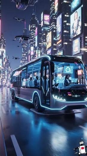 Smart Bus of 2050 🚀 Next Level Technology #FutureTech #AIBus #Futuristic #2050 #shorts