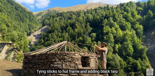 From Rocks to Shelter | Primitive Stone Hut and Fire Cooking ======= Full Video Comment 👇👇👇 | Jungle Survival Camping