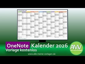 OneNote Kalender 2026 – Kostenlose Vorlage zum Download & Sofortnutzen