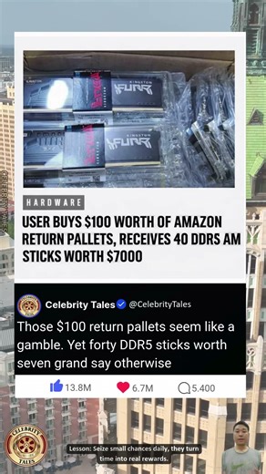 Everyday Win: $100 Amazon Return Pallets Yield $7000 DDR5 RAM Sticks