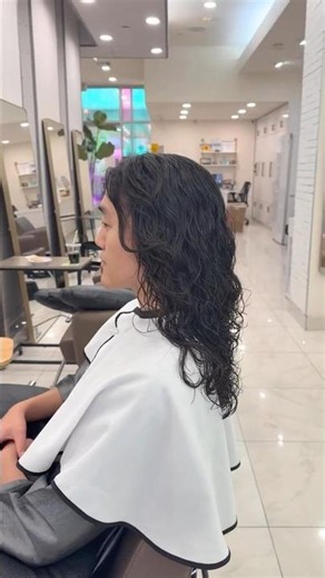 Men's Long Hair Cold Wave Perm 🌊