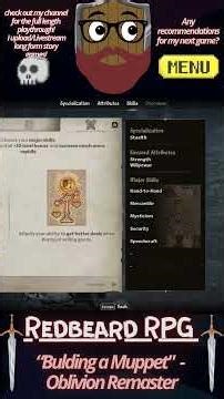 Building a Muppet - Redbeard RPG #shorts #oblivionremastered #bethesda