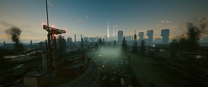 Cyberpunk 2077 industrial cityscape at dusk Rare Gallery wallpaper