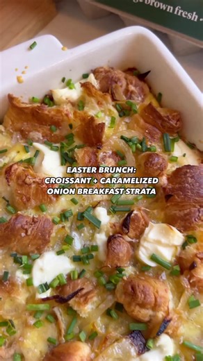 CARAMELIZED ONION & CROISSANT BREAKFAST STRATA RECIPE