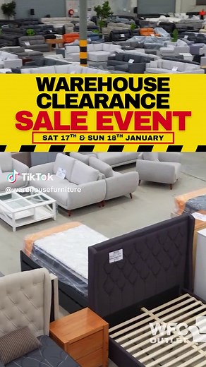 Warehouse Clearance Event - Starts Saturday at 8am