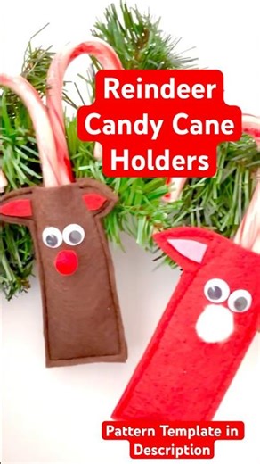 DIY Reindeer Candy Cane Holder #feltcraft #diychristmascrafts #christmas