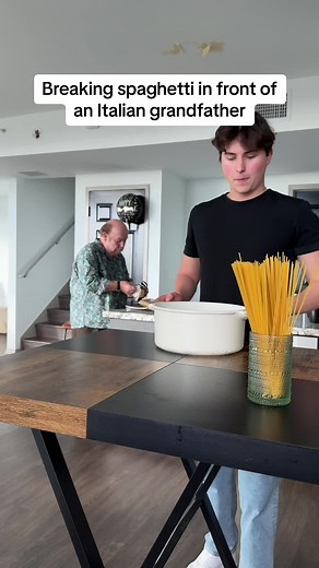 Breaking Spaghetti in Front of Italian Grandfather | Funny Reaction Video