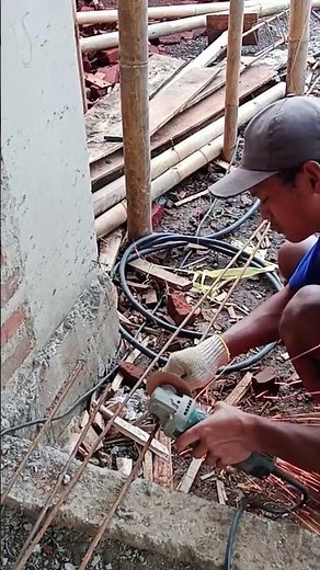 cutting reinforced concrete using a hand grinder.