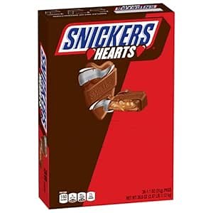 Snickers Milk Chocolate Hearts, 1.10 oz, Pack of 36