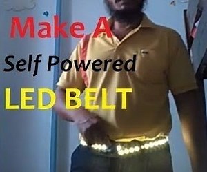 How to Make a Self Powered Hand Crank LED Belt With LED Strip and Microwave Motor