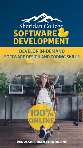 Less math, more coding! Welcome to our brand new software development degree that is 100% online and will prepare you for high-wage employment in the tech industry. | Sheridan College