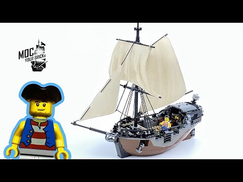Lego pirate ship MOC : " Hancock ", Merchant sloop. Speed Build 4K