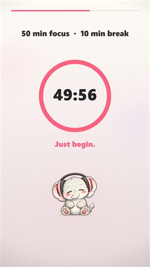 50/10 Pomodoro Timer for Focused Study Session of 4 hour with Pink Noise 🎧 #study #exam #focus #fyp