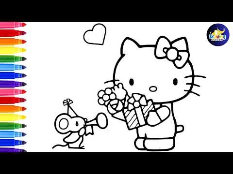 How To Draw Cute Hello Kitty, Hello Kitty Coloring For Kids‪@dibujos-felices‬‪@HelloKittyandFriends‬