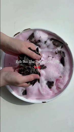 🍫 Fluffy Foam Slime with Pink Chocolate Wax Top | Jolislime ASMR