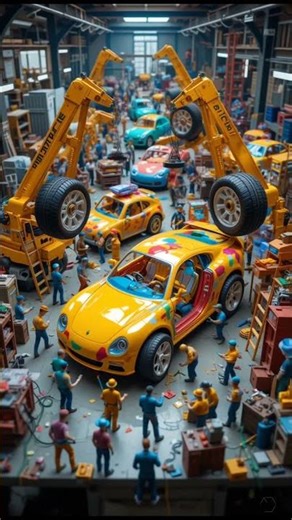 Giant Toy Factory: Tiny Workers Creating Amazing Kids’ Toys! 🧸🚂🎨