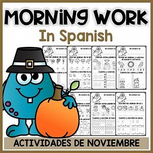 Tarea Otoño | Trabajo de mañana | Thanksgiving Morning Work & Homework Spanish