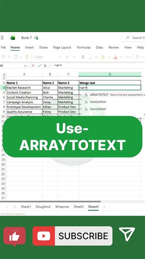 excel: arraytotext function in excel #excel #shorts #excelshortcuts #exceltricks #exceltips #short