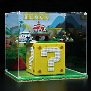 cooldac Acrylic Display Case Box for Lego Super Mario Question Mark Block 71395 Building Blocks Model Set, Dust-Proof Transparent Clear Display Box Showcase (The Model NOT Included)