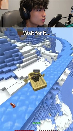 You ice boat race in minecraft...