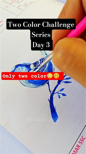 ✌️ 😎 Two color challenge series day3 #day3 #twocolorchallenge #artwork #shorts #viral #shortvideo