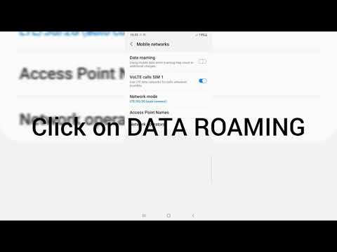 How to on data roaming option in Samsung a 50