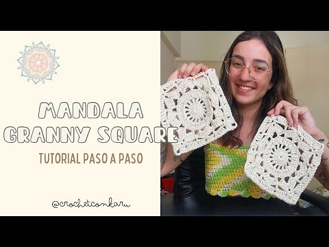 GRANNY SQUARE DE MANDALA - PASO A PASO FÁCIL A CROCHET | CROCHET CON KARU