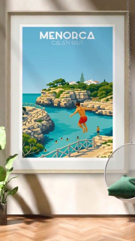 CALA EN BRUT, Menorca Poster > Mediterranean Travel Print - Etsy