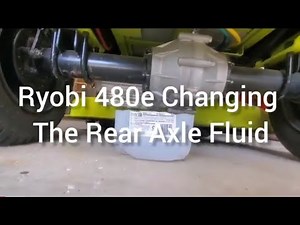 Ryobi 480e Rear Axle Fluid Change