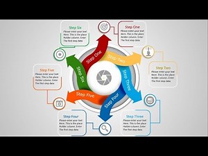 6 Step arrow circle infographics PowerPoint template
