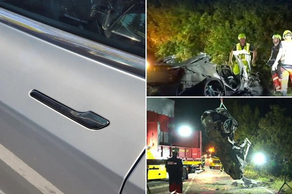 Tesla driver, two kids burned alive after rescuers couldn’t open electronic doors: cops