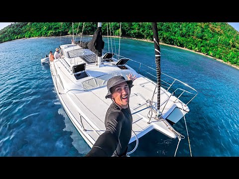 Full SAILBOAT TOUR [$68,000 Cozy Catamaran 33.5', Solo Sailed, Can Anchor ANYWHERE!!!]