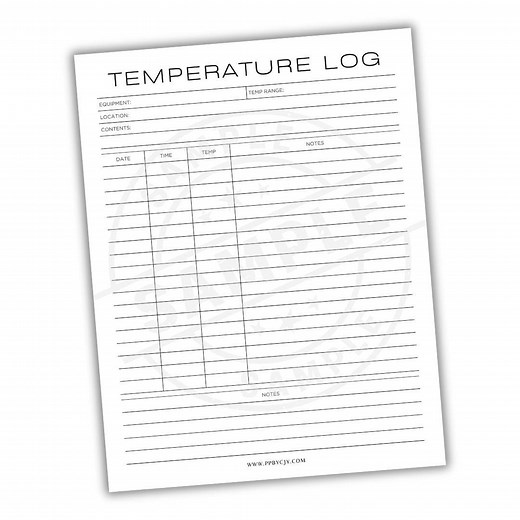 Food Temperature Log Printable Template | Digital Download | Kitchen Safety Record | Cooking Temp Tracker | Restaurant Compliance Sheet - Etsy