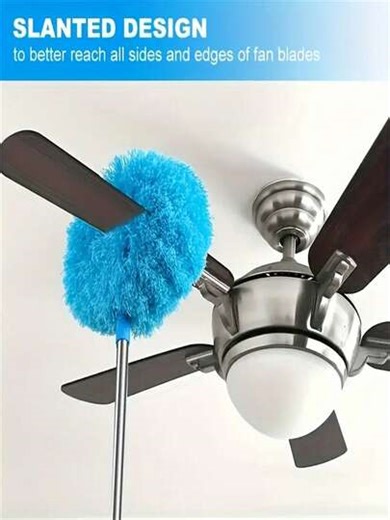 1pc Extendable Ultra-Fine Fiber Ceiling Fan Duster Cleaner, With Washable Head, Suitable For High Ceilings, Furniture And Car Cleaning, Ceiling Fan Duster, Vacuum Cleaner, Fan Cleaner | SHEIN