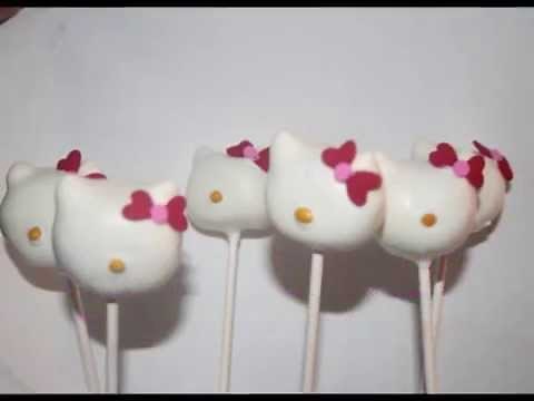 HELLO KITTY CAKE POPS TUTORIAL