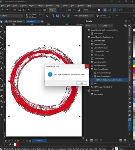 Clean up CorelDRAW files FAST! Select Small Objects Macro