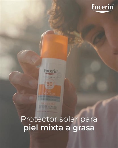 ¿Protector solar para piel grasa?​​ Prueba el protector solar para rostro, de la línea Eucerin Sun Oil Control FPS 50 , que protege tu piel y brinda un efecto anti-brillo hasta por 12 horas. #eucerinsun #proteccionsolar #oilcontrol | Eucerin