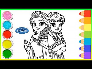 Beautiful Queen Elsa & Anna | Easy & Popular Coloring Art for Kids | Episode 64