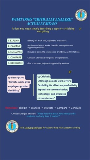 Not sure what does “critically analyze” mean? #academicwriting #academichelp #essayhelp