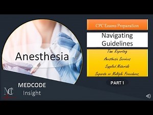 CPT anesthesia coding guidelines 2024 Part 1