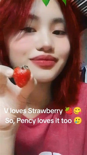 my husband bought strawberry for me.. it was a long time ago .. he's so kind. #strawberry #kimtaehyung_v #fypage #pency @@LEENMANA💙🍀 Since our favorite V loves strawberries, I'll love it too. #fypppp
