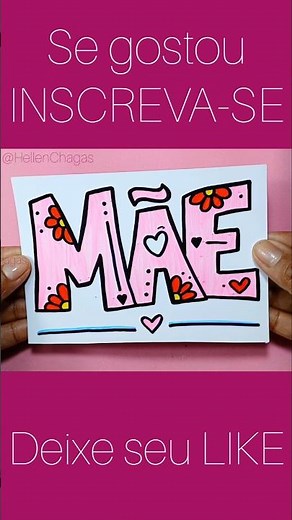 Como fazer CARTÃO DIA DAS MÃES fácil @HellenChagas #comofazer #diy #lettering #diadasmães