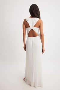 Open Back Maxi Dress White